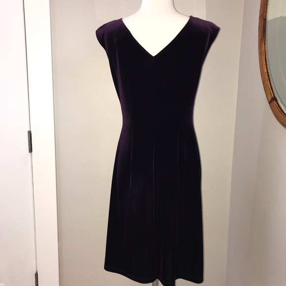 New York and Company Purple Velvet-like Dress - Picture 3 of 5